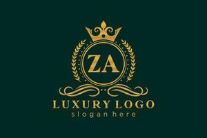 modelo de logotipo de luxo real carta inicial za em arte vetorial para restaurante, realeza, boutique, café, hotel, heráldica, joias, moda e outras ilustrações vetoriais. vetor