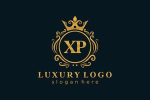 modelo de logotipo de luxo real de carta xp inicial em arte vetorial para restaurante, realeza, boutique, café, hotel, heráldica, joias, moda e outras ilustrações vetoriais. vetor