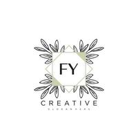 fy carta inicial modelo de logotipo de flor vetor arte vetorial premium