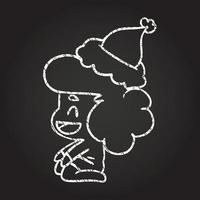 desenho de giz de duende de natal vetor