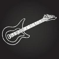 desenho de giz de guitarra elétrica vetor