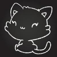 desenho de giz de gato vetor
