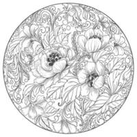 moldura de círculo floral mandala decorativa elegante vetor
