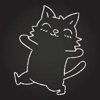 desenho de giz de gato ambulante vetor