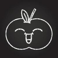 desenho de giz de maçã vetor