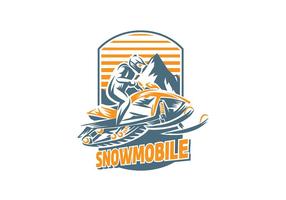 Vector de Handgraving de Snowmobile