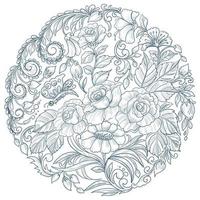 design decorativo de mandala floral circular vetor