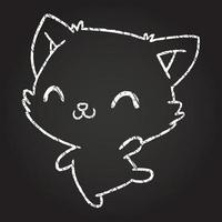 desenho de giz de gato fofo vetor
