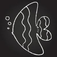 desenho de giz de peixe anjo vetor