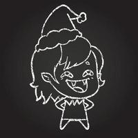 desenho de giz de vampiro de natal vetor
