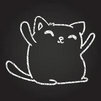 desenho de giz de gato feliz vetor