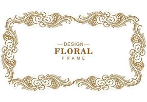 design decorativo artístico de moldura floral dourada vetor