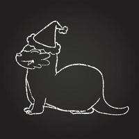 desenho de giz festivo de lontra vetor