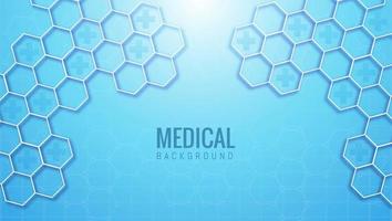 fundo hexagonal abstrato médico e de saúde vetor