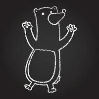 desenho de giz de urso dançando vetor