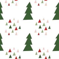 padrão sem emenda de Natal com árvore de Natal. padrão quadrado de inverno de férias. fundo branco. ilustração fofa. papel de parede de inverno vetor