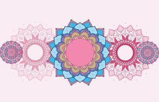 desenho de mandala de fundo rosa, azul, roxo com mandalas vetor