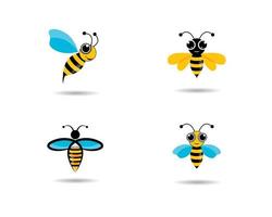 imagens de logotipo de abelhas voadoras vetor