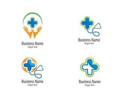 conjunto de design de logotipo médico vetor