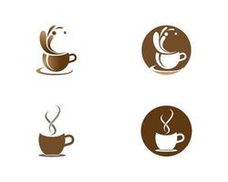 conjunto de logotipo da xícara de café vetor