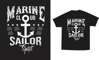 camiseta de marinheiro do clube marinho vetor
