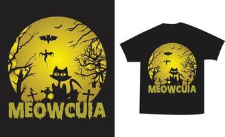 meow eu sou um design de camiseta de gato design de camiseta de gato de halloween vetor