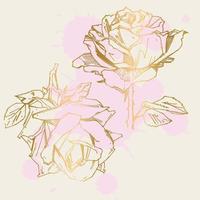 rosa desenhada à mão. ilustração vetorial. estilo de tatuagem vintage rosa. esboço de motivo de flor para design. ilustração de tinta isolada. vetor