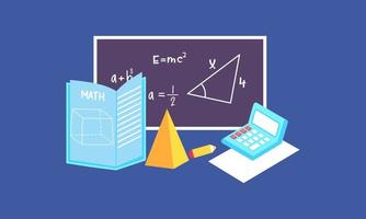 fundo de elementos de matemática dos desenhos animados, logotipo de educação vetor