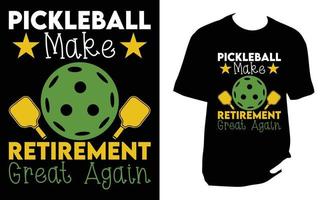 design de camiseta de pickleball vetor
