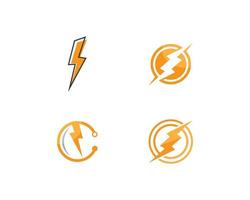 conjunto de logotipo thunderbolt vetor