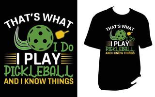 design de camiseta de pickleball vetor