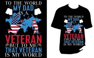 design de camiseta veterano vetor