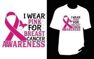 camiseta câncer de mama vetor