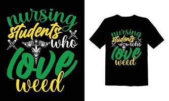 erva daninha, design de camiseta de cannabis vetor