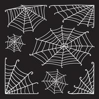 conjunto de teia de aranha e decoração de teia de aranha de halloween para design assustador de teia de aranha vetor