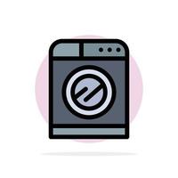 tecnologia de máquina lavando ícone de cor plana de fundo círculo abstrato vetor