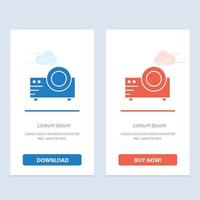 projetor filme filme multimídia azul e vermelho baixe e compre agora modelo de cartão de widget da web vetor