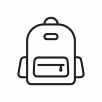 ícone de contorno de mochila escolar vetor