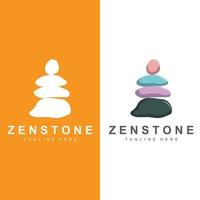 design de logotipo de pedra de equilíbrio, pedra de terapia vetorial, pedra de massagem, pedra quente e zenstone, ilustração de marca de produto vetor