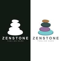 design de logotipo de pedra de equilíbrio, pedra de terapia vetorial, pedra de massagem, pedra quente e zenstone, ilustração de marca de produto vetor