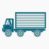 ilustração em vetor de caminhões de transporte de vista lateral de estilo monocromático plano isolado editável para loja on-line ou design relacionado ao transporte