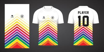 modelo de design de esporte de camisa de futebol colorida vetor