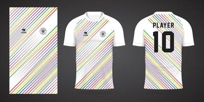 modelo de design de esporte de camisa de futebol colorida vetor