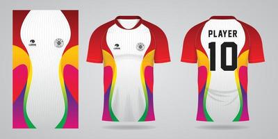 modelo de design de esporte de camisa de futebol colorida vetor