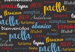 Padrão de palavras espanholas vetor
