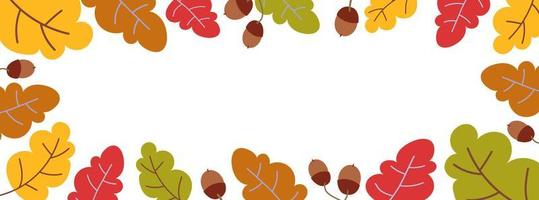 ilustração vetorial de fundo de folhas de outono isolada em branco vetor