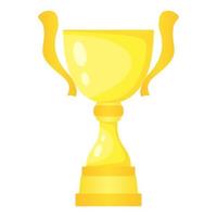 Copa do campeão do troféu de ouro do vetor. prêmio do campeonato para o primeiro lugar. símbolo da vitória isolado no fundo branco. vetor