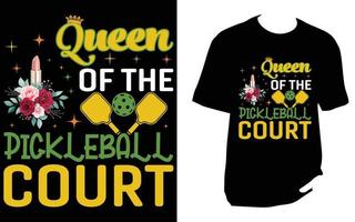 design de camiseta de pickleball vetor