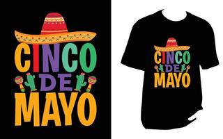 design de camiseta cinco de maio vetor