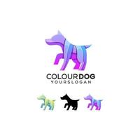 estilo colorido gradiente de cão de ilustração de logotipo vetorial vetor